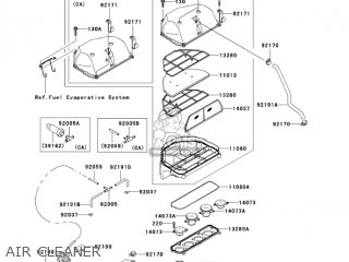 AIR CLEANER - ZX600J6F ZZR600 2006 USA CALIFORNIA CANADA