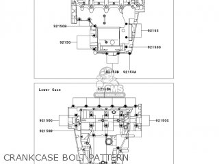 CRANKCASE BOLT PATTERN - ZX600J6F ZZR600 2006 USA CALIFORNIA CANADA