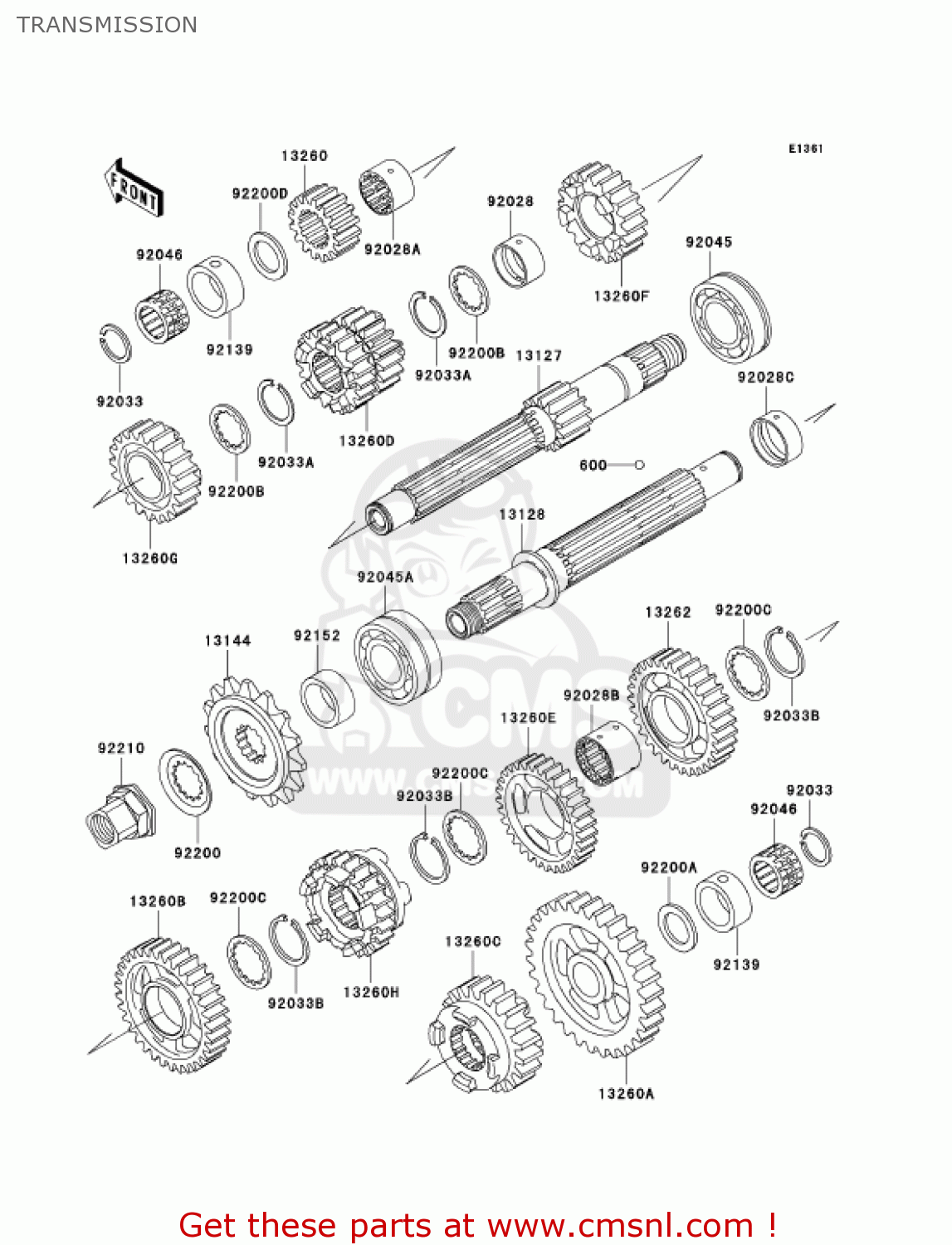 TRANSMISSION ZX600J7F ZZR600 2007 USA CALIFORNIA CANADA