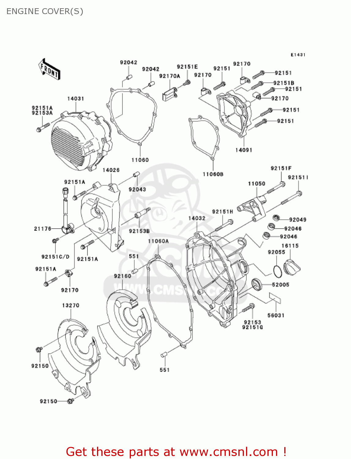 ENGINE COVER(S) ZX600J7F ZZR600 2007 USA CALIFORNIA CANADA