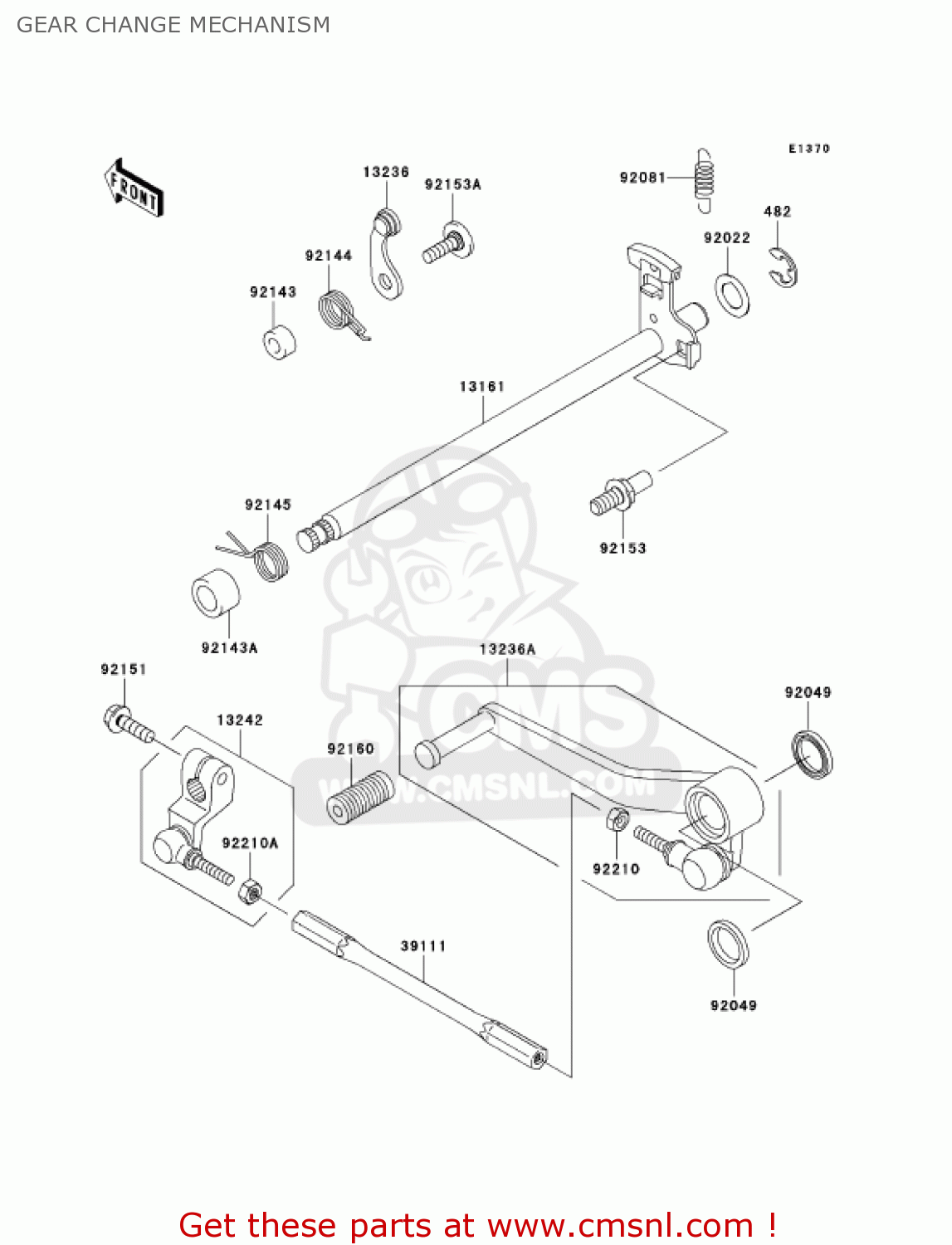 GEAR CHANGE MECHANISM ZX600J7F ZZR600 2007 USA CALIFORNIA CANADA