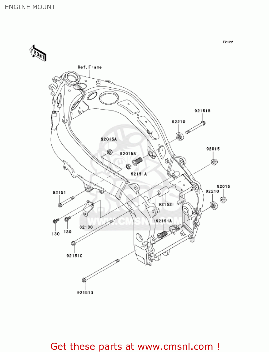 ENGINE MOUNT ZX600J7F ZZR600 2007 USA CALIFORNIA CANADA