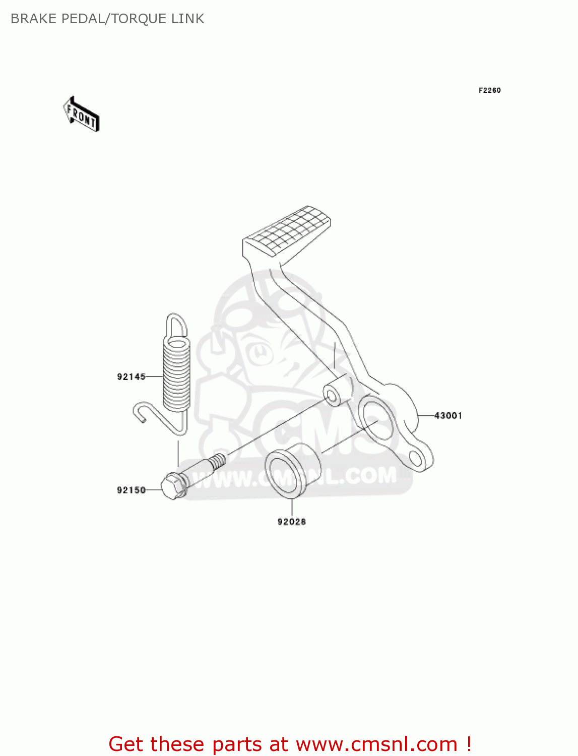 BRAKE PEDAL/TORQUE LINK ZX600J7F ZZR600 2007 USA CALIFORNIA CANADA