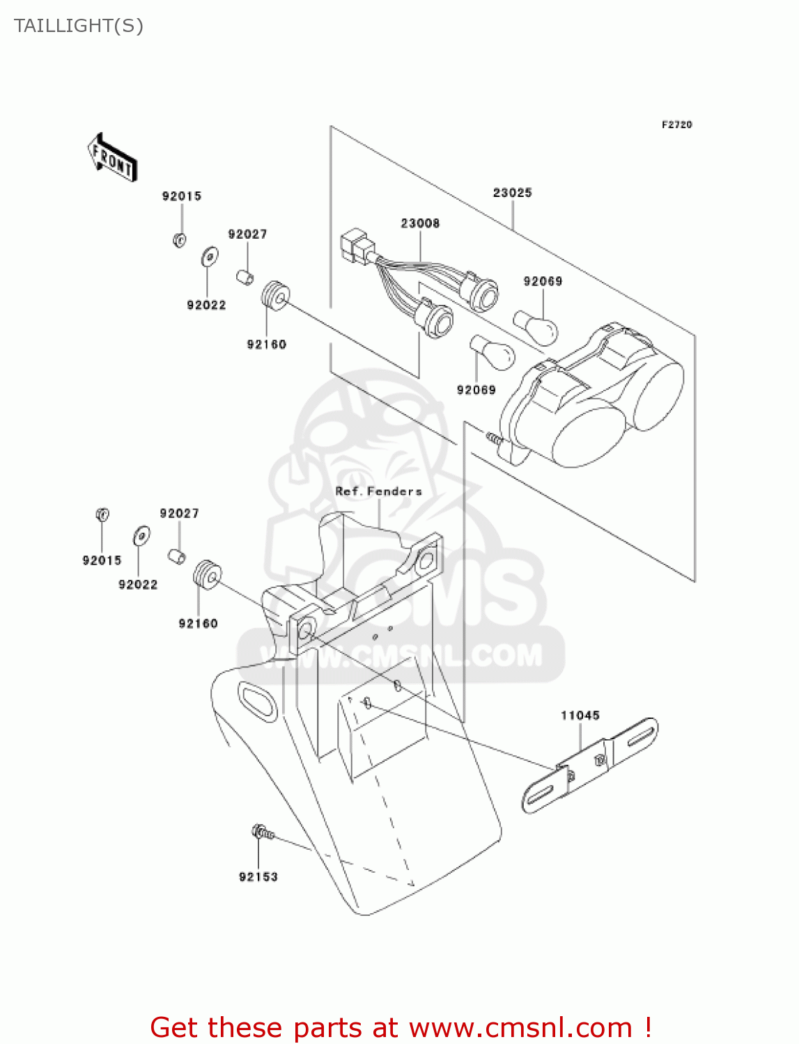 TAILLIGHT(S) ZX600J7F ZZR600 2007 USA CALIFORNIA CANADA