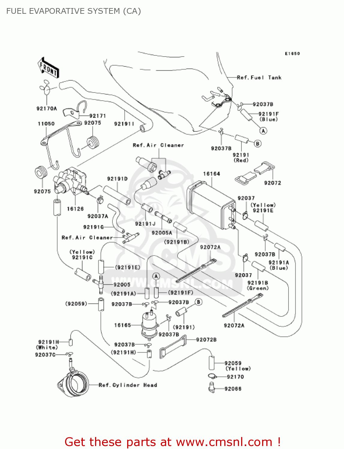 FUEL EVAPORATIVE SYSTEM (CA) ZX600J7F ZZR600 2007 USA CALIFORNIA CANADA