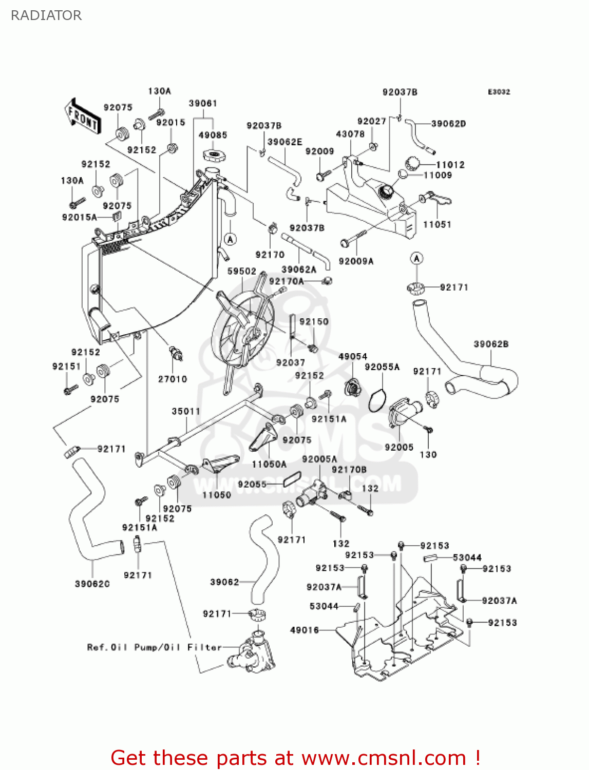 RADIATOR ZX600J7F ZZR600 2007 USA CALIFORNIA CANADA
