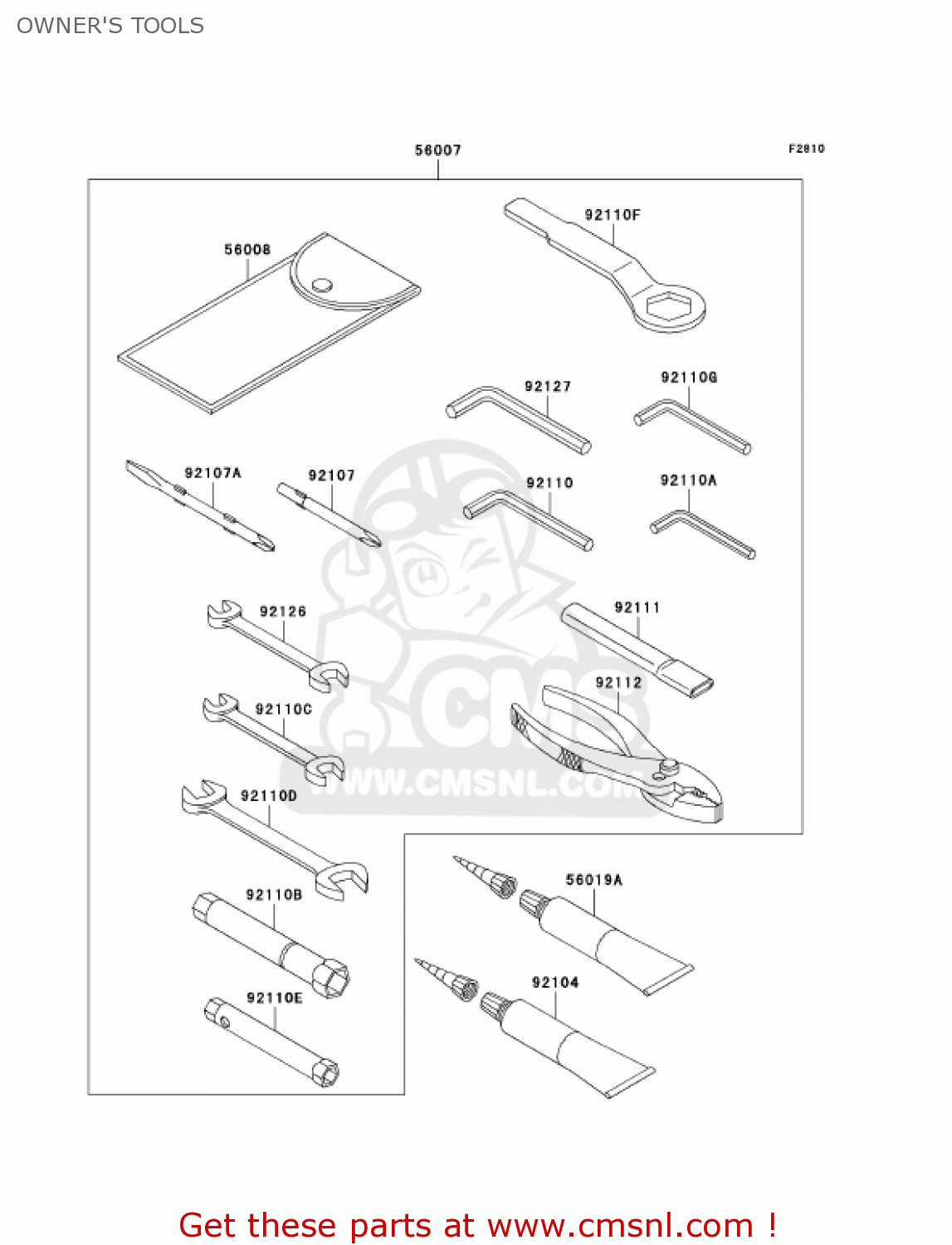 OWNER'S TOOLS ZX600J7F ZZR600 2007 USA CALIFORNIA CANADA