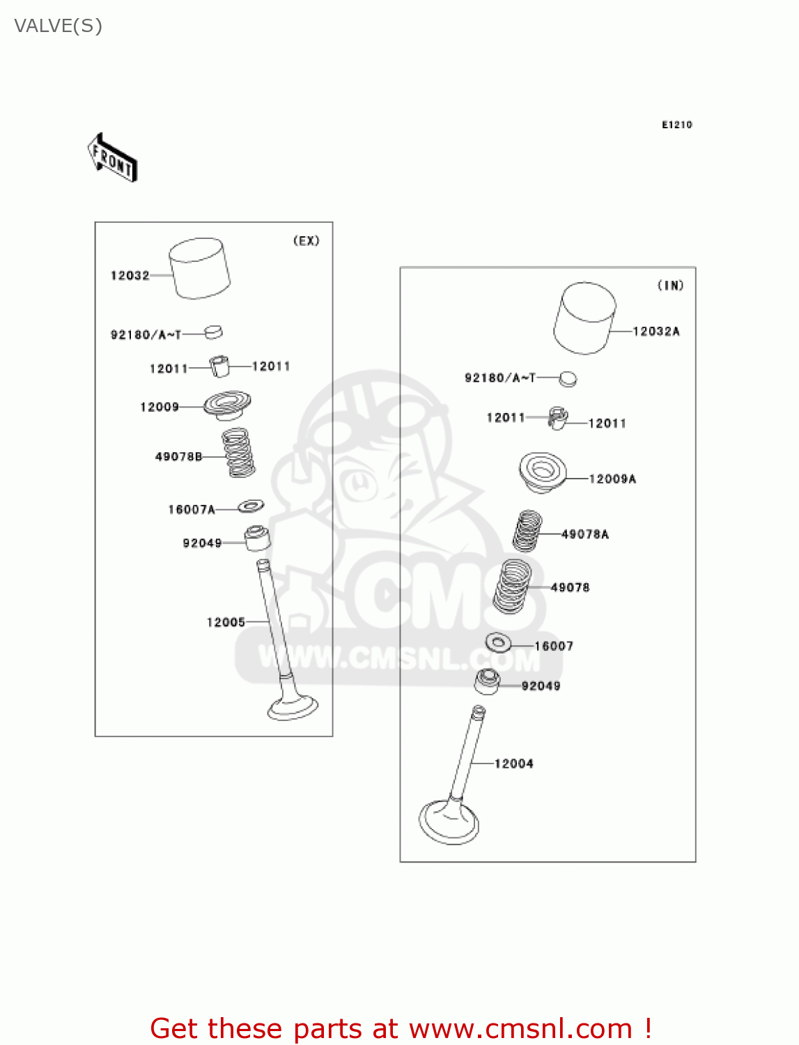 VALVE(S) ZX600J7F ZZR600 2007 USA CALIFORNIA CANADA