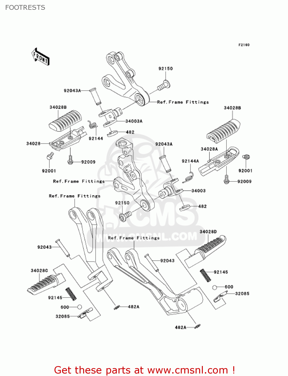 FOOTRESTS ZX600J7F ZZR600 2007 USA CALIFORNIA CANADA