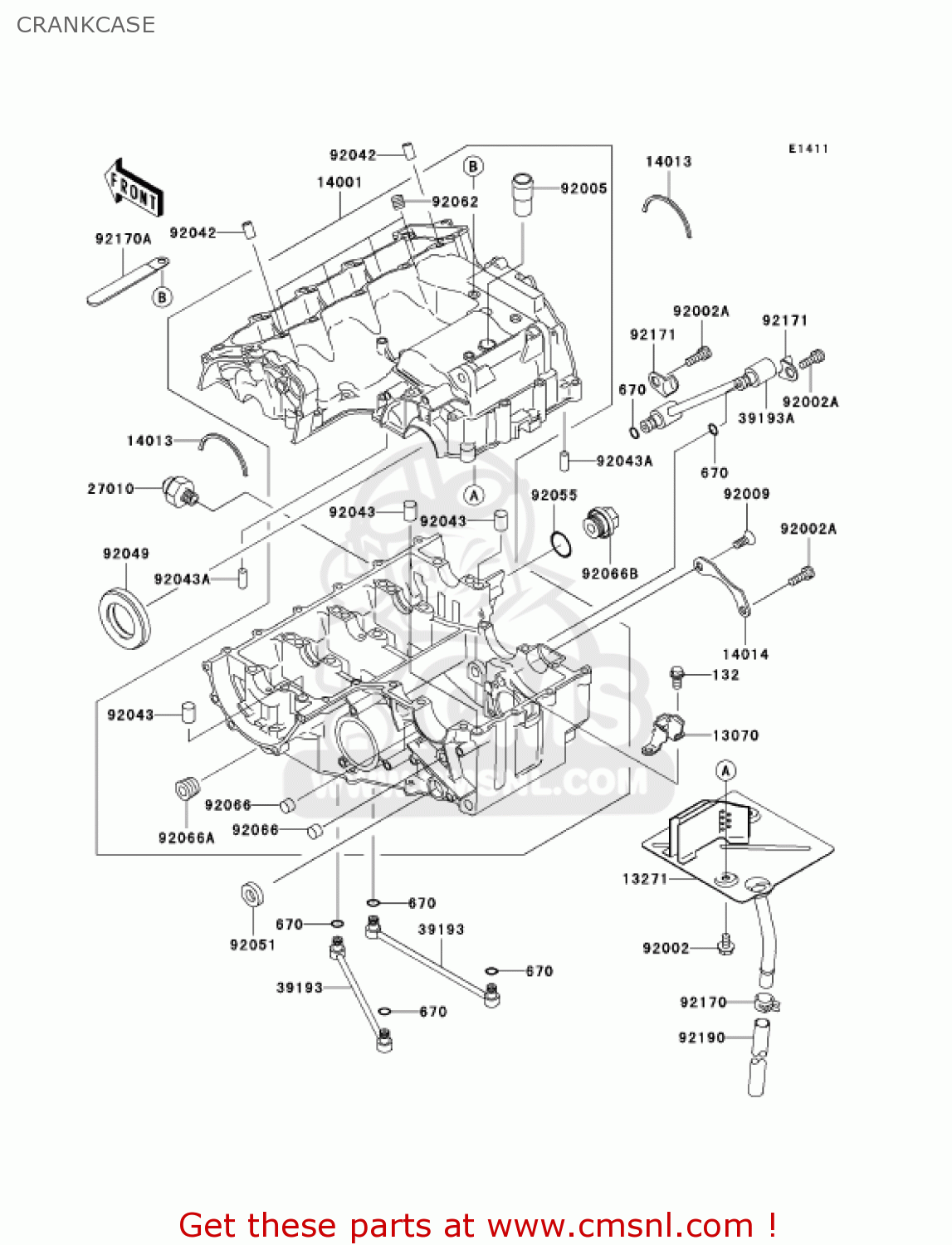 CRANKCASE ZX600J7F ZZR600 2007 USA CALIFORNIA CANADA