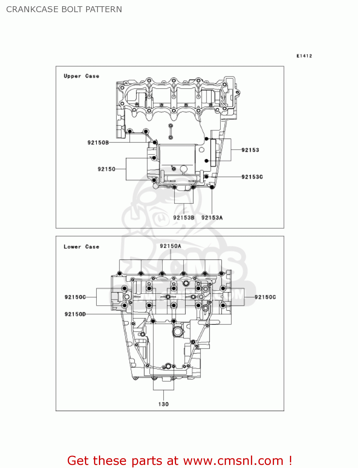 CRANKCASE BOLT PATTERN ZX600J7F ZZR600 2007 USA CALIFORNIA CANADA