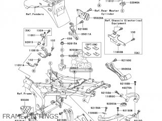 FRAME FITTINGS - ZX600J7F ZZR600 2007 USA CALIFORNIA CANADA