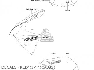DECALS (RED)(J7F)(CA,US) - ZX600J7F ZZR600 2007 USA CALIFORNIA CANADA