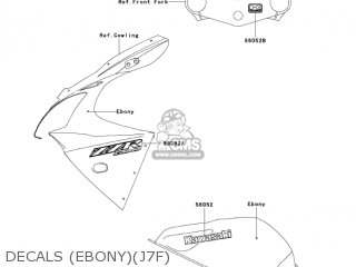DECALS (EBONY)(J7F) - ZX600J7F ZZR600 2007 USA CALIFORNIA CANADA
