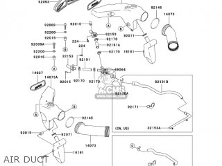 AIR DUCT - ZX600J7F ZZR600 2007 USA CALIFORNIA CANADA
