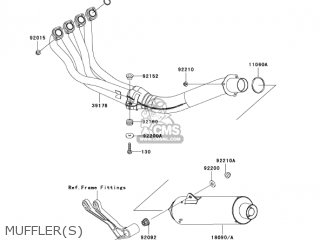 MUFFLER(S) - ZX600J7F ZZR600 2007 USA CALIFORNIA CANADA