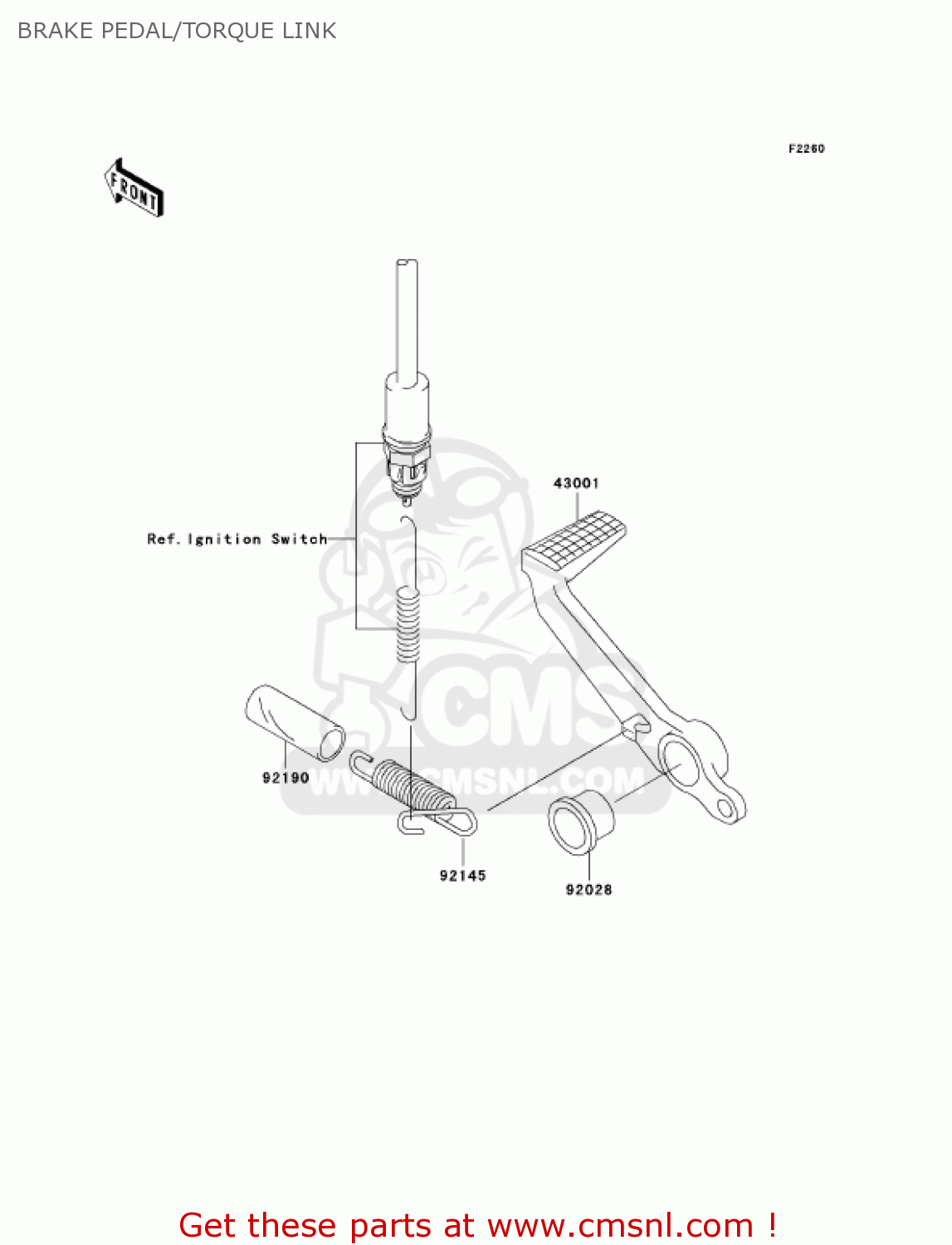 BRAKE PEDAL/TORQUE LINK ZX600K1 NINJA ZX6RR 2003 USA CALIFORNIA CANADA
