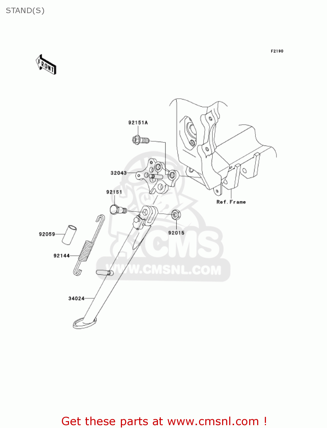 STAND(S) ZX600K1 NINJA ZX6RR 2003 USA CALIFORNIA CANADA