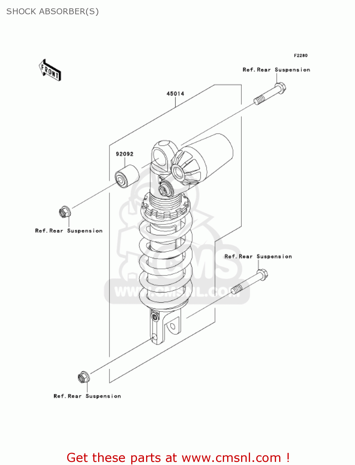 SHOCK ABSORBER(S) ZX600K1 NINJA ZX6RR 2003 USA CALIFORNIA CANADA