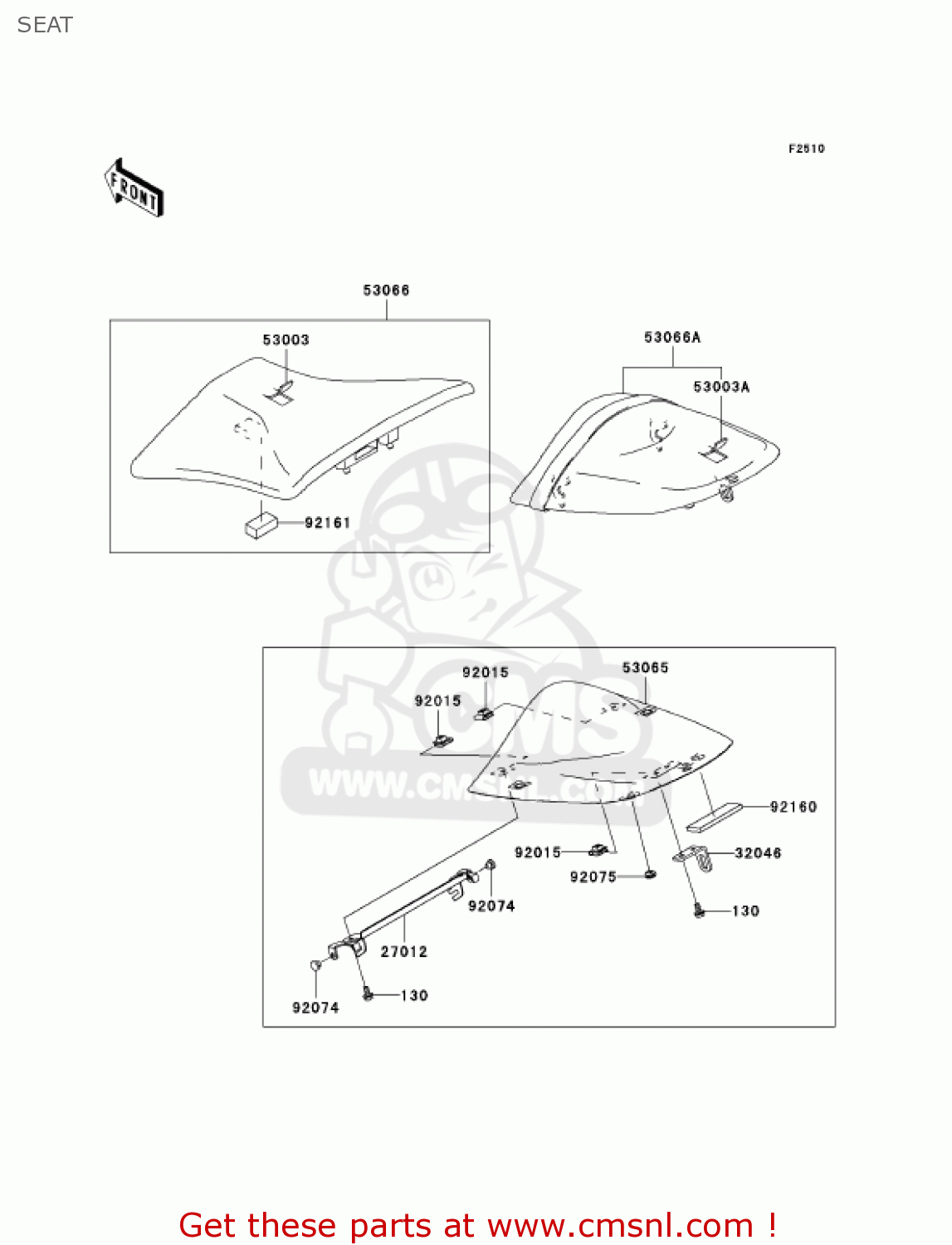 SEAT ZX600K1 NINJA ZX6RR 2003 USA CALIFORNIA CANADA