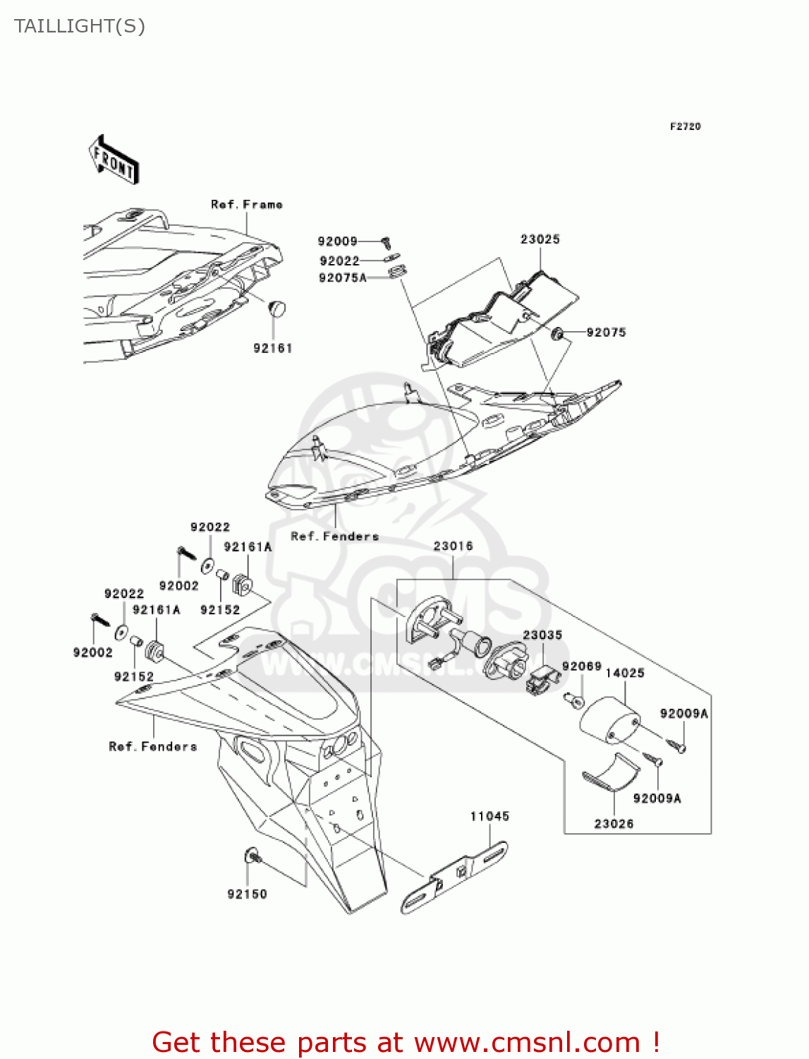 TAILLIGHT(S) ZX600K1 NINJA ZX6RR 2003 USA CALIFORNIA CANADA