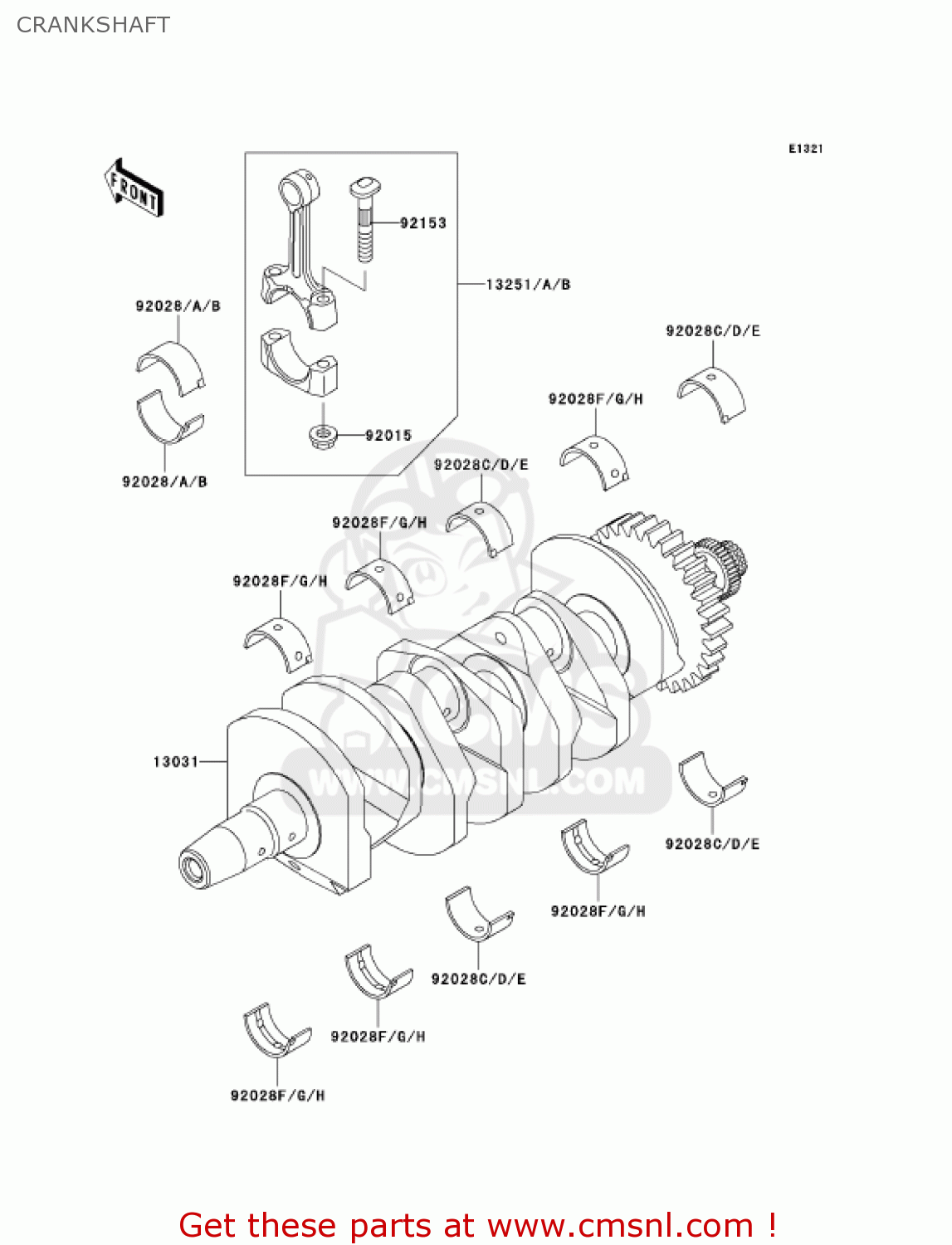 CRANKSHAFT ZX600K1 NINJA ZX6RR 2003 USA CALIFORNIA CANADA