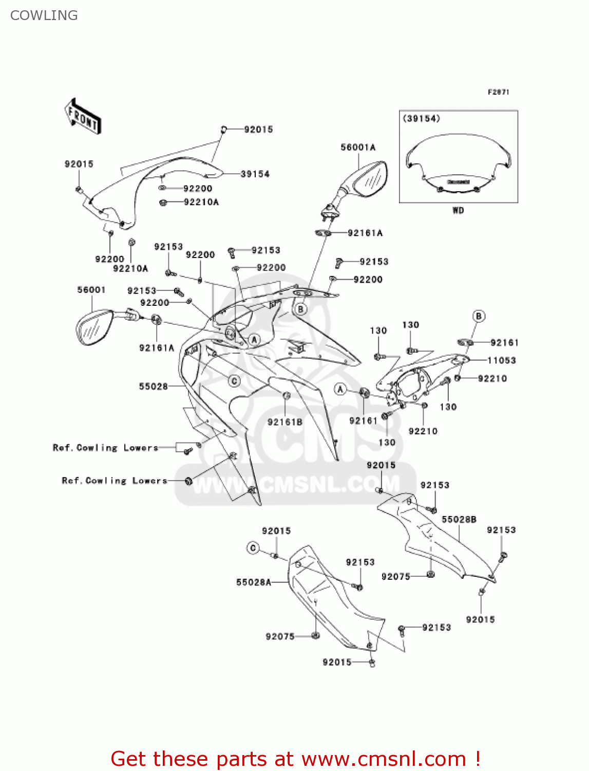 COWLING ZX600K1 NINJA ZX6RR 2003 USA CALIFORNIA CANADA