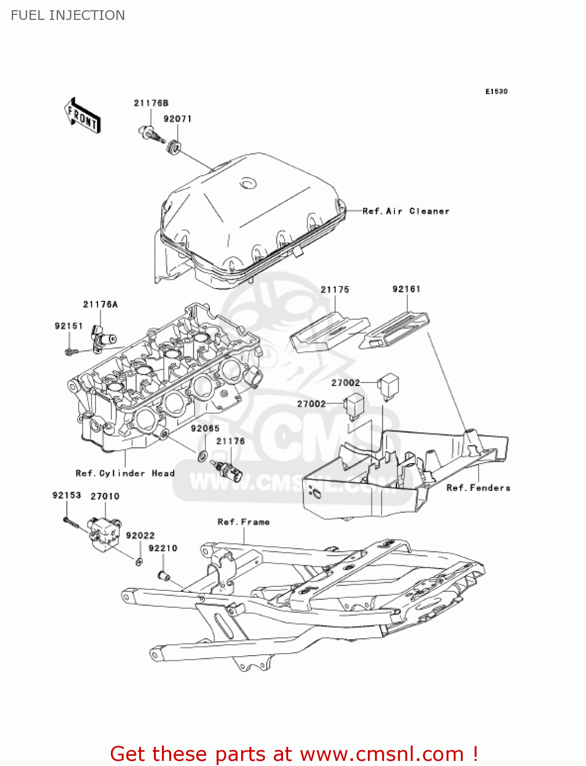 FUEL INJECTION ZX600K1 NINJA ZX6RR 2003 USA CALIFORNIA CANADA