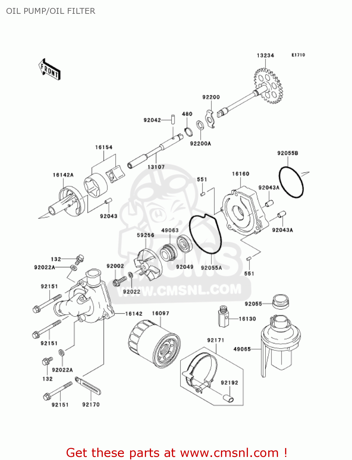 OIL PUMP/OIL FILTER ZX600K1 NINJA ZX6RR 2003 USA CALIFORNIA CANADA