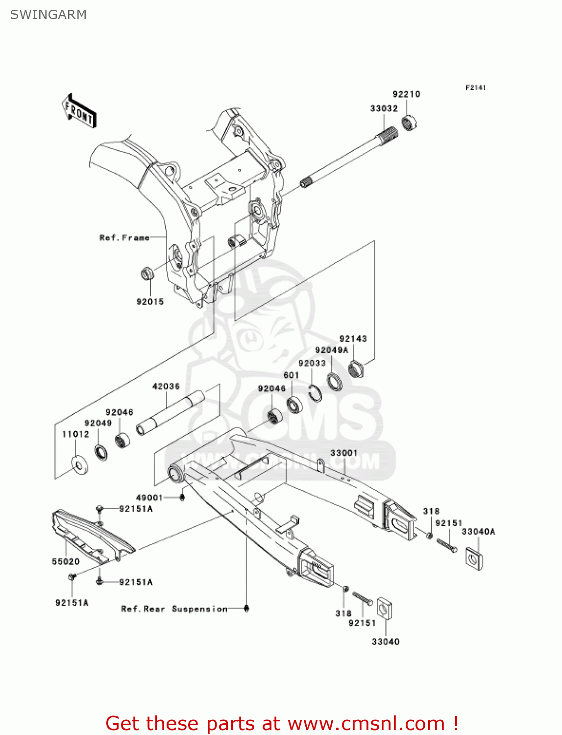 SWINGARM ZX600K1 NINJA ZX6RR 2003 USA CALIFORNIA CANADA