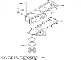 CYLINDER/PISTON(S) - ZX600K1 NINJA ZX6RR 2003 USA CALIFORNIA CANADA