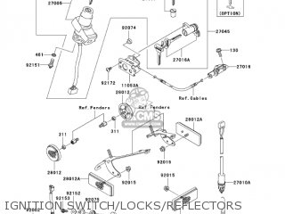 IGNITION SWITCH/LOCKS/REFLECTORS - ZX600K1 NINJA ZX6RR 2003 USA CALIFORNIA CANADA