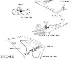 DECALS - ZX600K1 NINJA ZX6RR 2003 USA CALIFORNIA CANADA