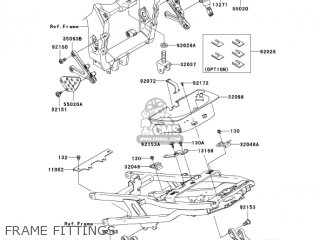 FRAME FITTINGS - ZX600K1 NINJA ZX6RR 2003 USA CALIFORNIA CANADA