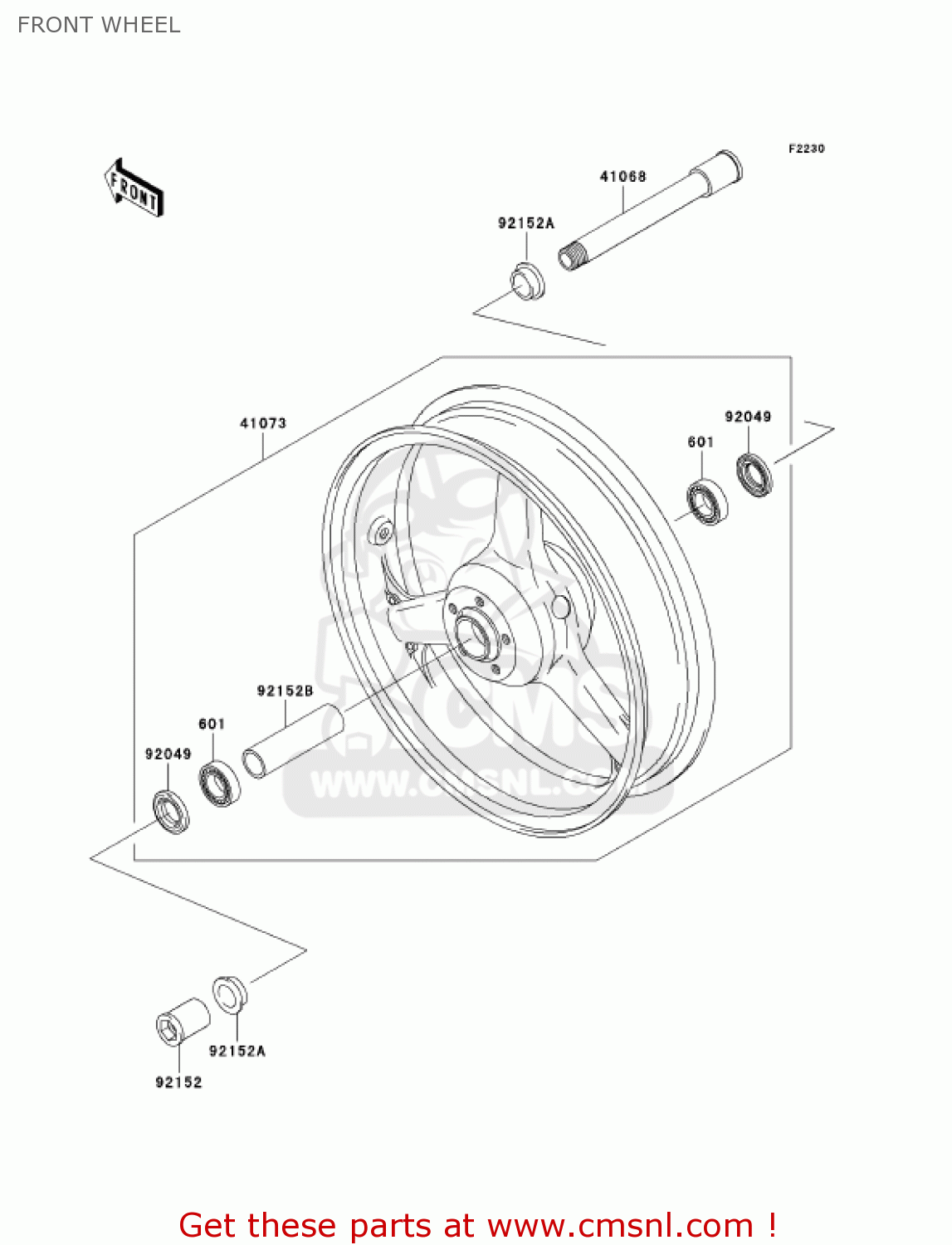 FRONT WHEEL ZX600M1 NINJA ZX6RR 2004 USA CALIFORNIA CANADA