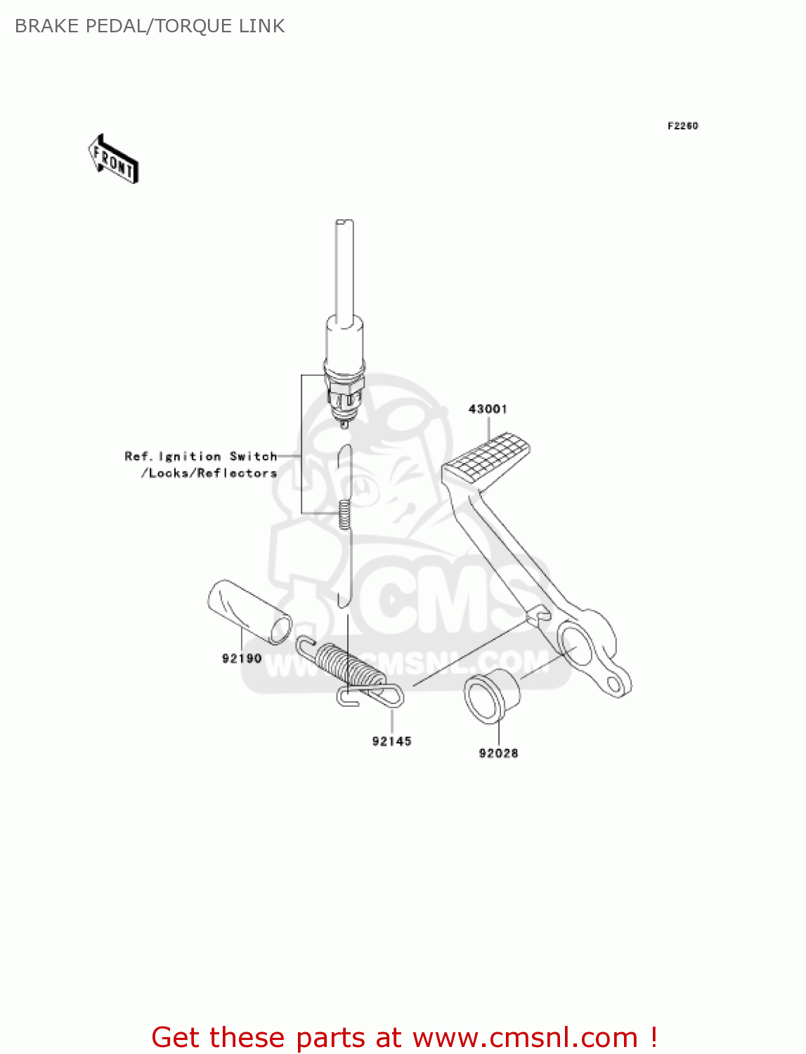 BRAKE PEDAL/TORQUE LINK ZX600M1 NINJA ZX6RR 2004 USA CALIFORNIA CANADA