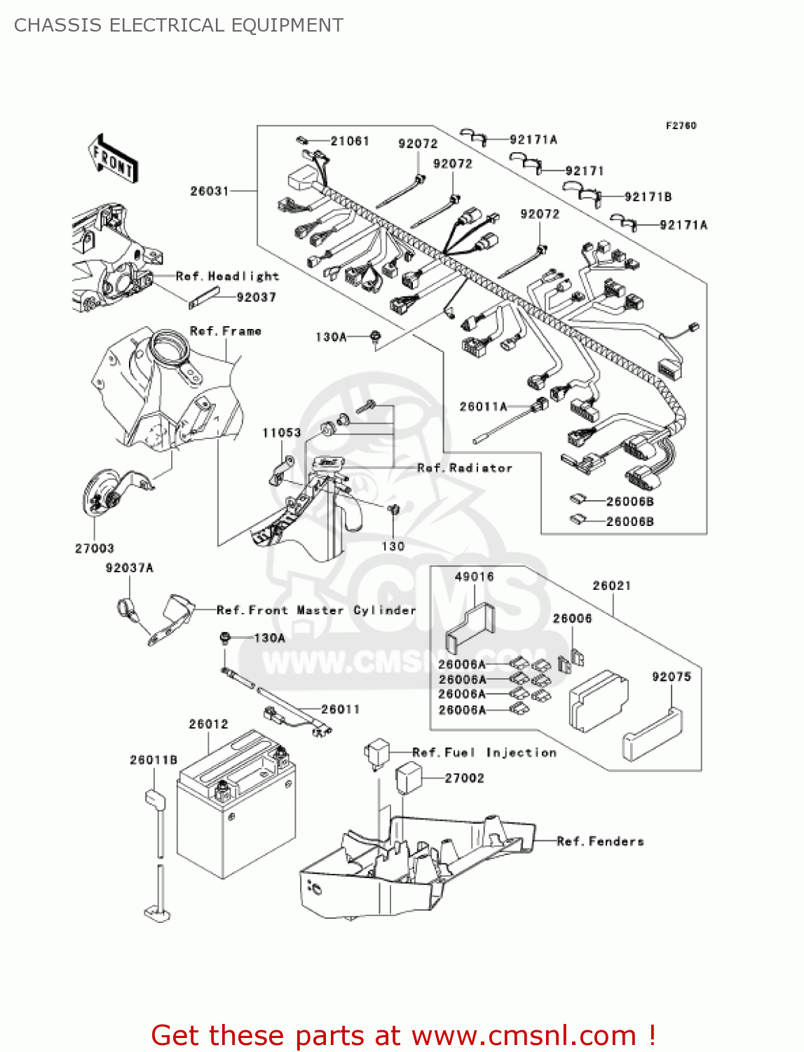 CHASSIS ELECTRICAL EQUIPMENT ZX600M1 NINJA ZX6RR 2004 USA CALIFORNIA CANADA