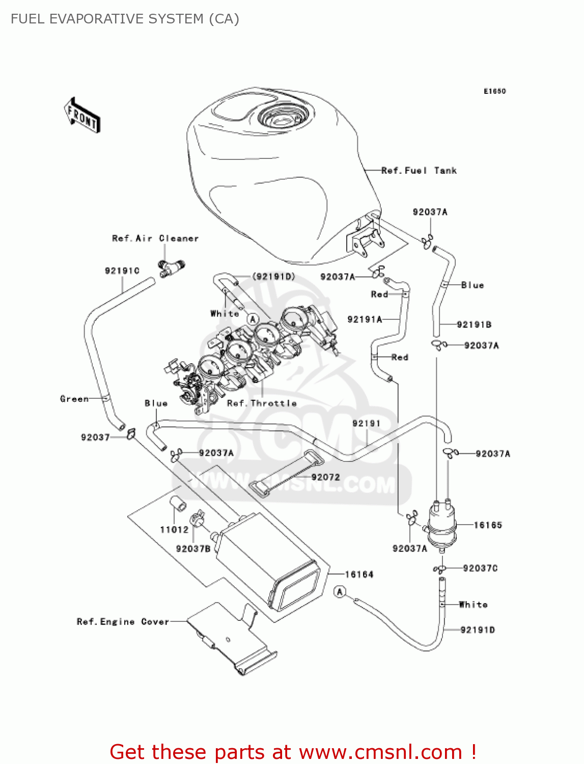 FUEL EVAPORATIVE SYSTEM (CA) ZX600M1 NINJA ZX6RR 2004 USA CALIFORNIA CANADA