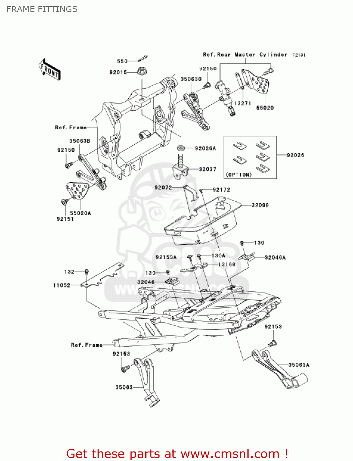 FRAME FITTINGS ZX600M1 NINJA ZX6RR 2004 USA CALIFORNIA CANADA