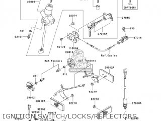 IGNITION SWITCH/LOCKS/REFLECTORS - ZX600M1 NINJA ZX6RR 2004 USA CALIFORNIA CANADA