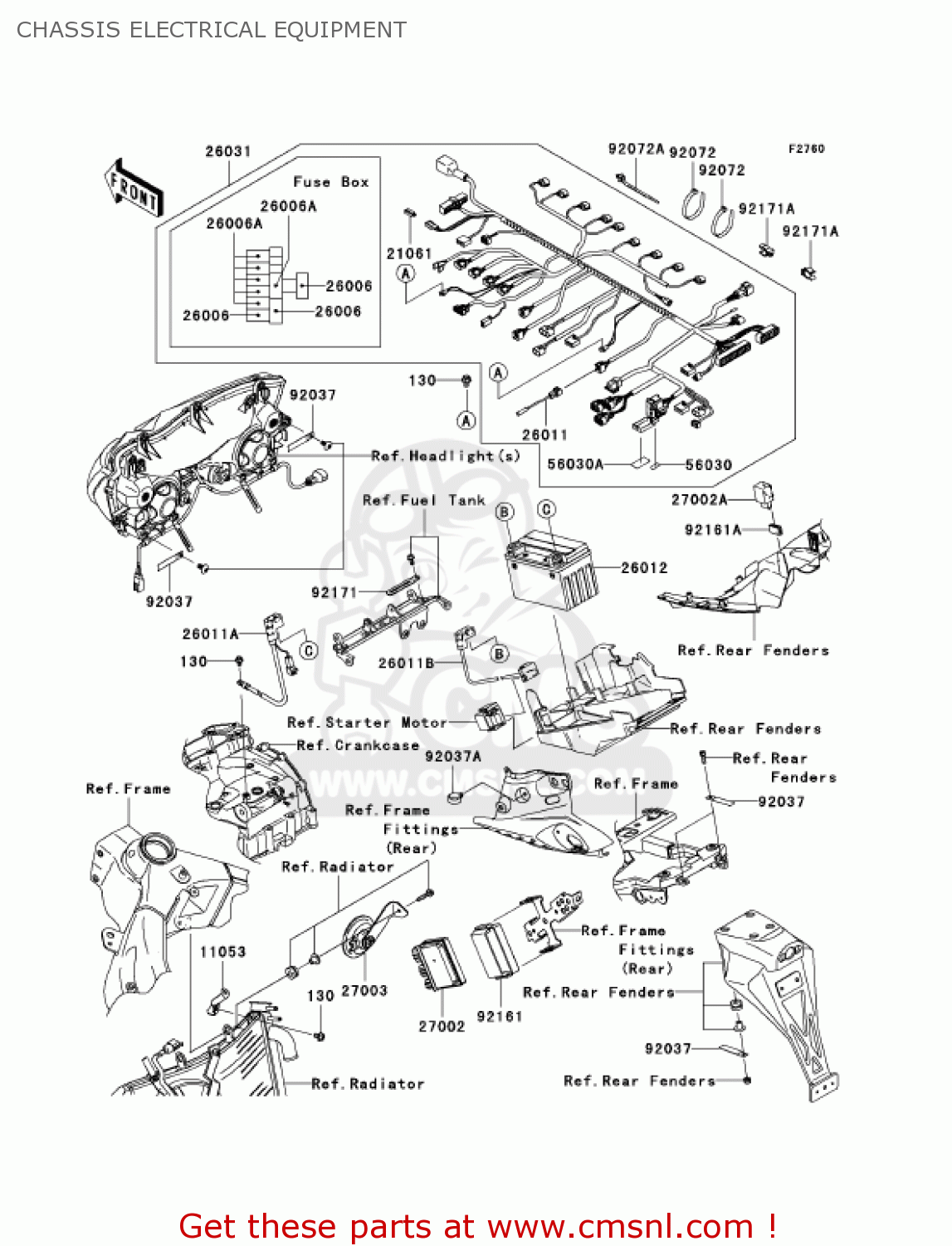 CHASSIS ELECTRICAL EQUIPMENT ZX600N1 NINJA ZX6RR 2005 USA CALIFORNIA CANADA