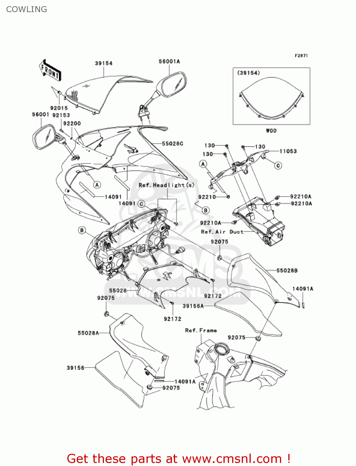 COWLING ZX600N1 NINJA ZX6RR 2005 USA CALIFORNIA CANADA