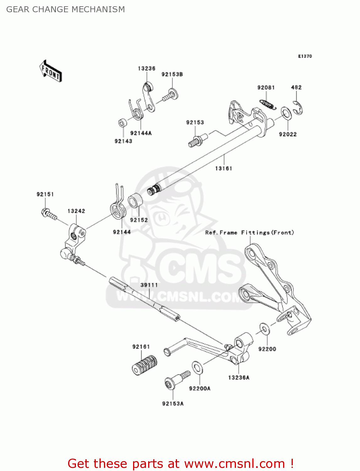 GEAR CHANGE MECHANISM ZX600N1 NINJA ZX6RR 2005 USA CALIFORNIA CANADA