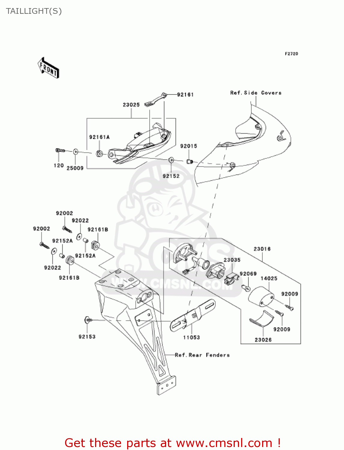 TAILLIGHT(S) ZX600N1 NINJA ZX6RR 2005 USA CALIFORNIA CANADA
