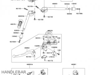 HANDLEBAR - ZX600N1 NINJA ZX6RR 2005 USA CALIFORNIA CANADA