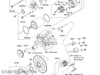 STARTER MOTOR - ZX600N1 NINJA ZX6RR 2005 USA CALIFORNIA CANADA