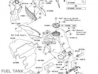FUEL TANK - ZX600N1 NINJA ZX6RR 2005 USA CALIFORNIA CANADA