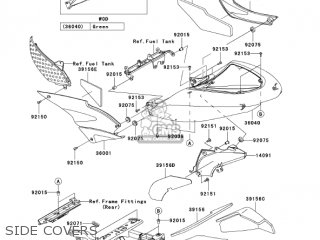 SIDE COVERS - ZX600N1 NINJA ZX6RR 2005 USA CALIFORNIA CANADA