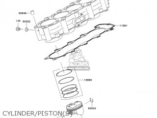 CYLINDER/PISTON(S) - ZX600N1 NINJA ZX6RR 2005 USA CALIFORNIA CANADA
