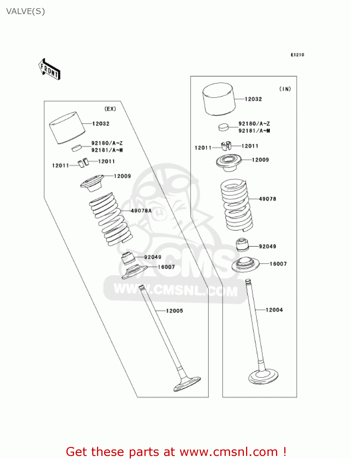 VALVE(S) ZX600N6F NINJA ZX6RR 2006 CALIFORNIA